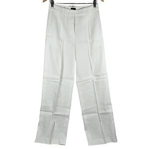 J. Crew Factory Linen-blend wide-leg pleated trouser pant in‎ White 2 NWT